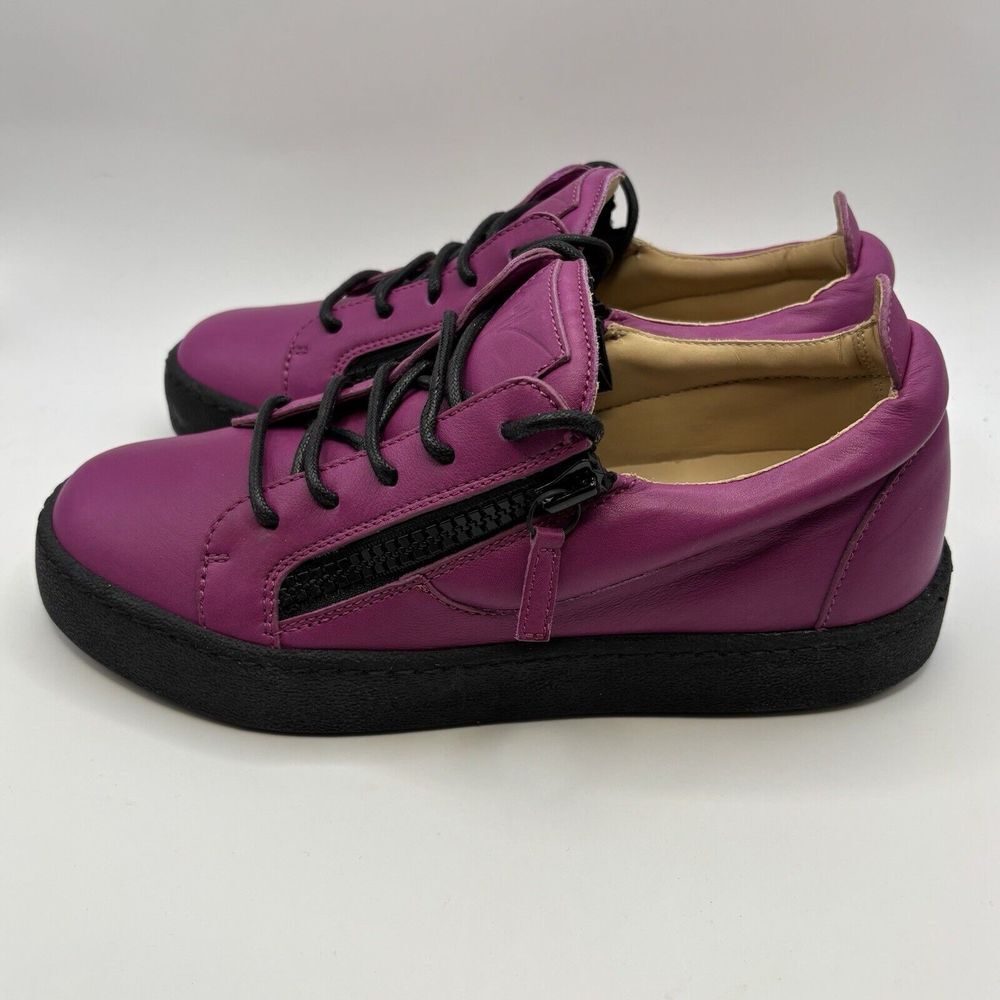 Giuseppe Zanotti Donna Leather Sneakers Womens Purpl US 9.5 EU 9.5 Made In Italy